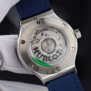 Đồng hồ Hublot Classic Fusion Rep cao cấp màu xanh dương đính moissanite HongKong 38mm (2)