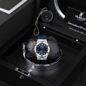Đồng hồ Hublot Classic Fusion Rep cao cấp màu xanh dương đính moissanite HongKong 38mm (2)