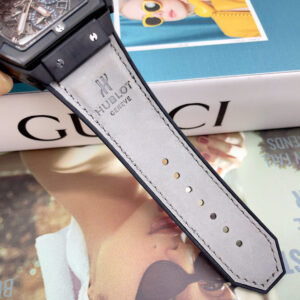 Đồng hồ Hublot Spirit Big Bang nam vỏ đen dây xám lông chuột máy cơ nhật giá rẻ 44mm