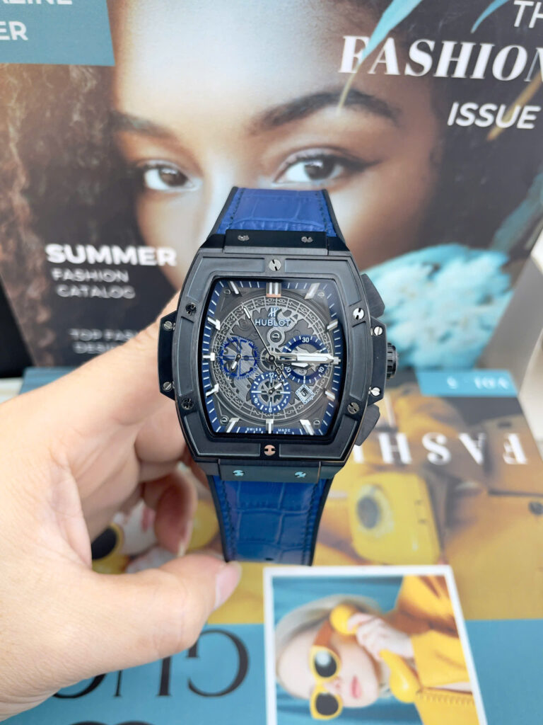 Đồng hồ Hublot Spirit Big Bang nam vỏ đen máy cơ nhật giá rẻ fake cao cấp 44mm