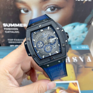 Đồng hồ Hublot Spirit Big Bang nam vỏ đen máy cơ nhật giá rẻ fake cao cấp 44mm