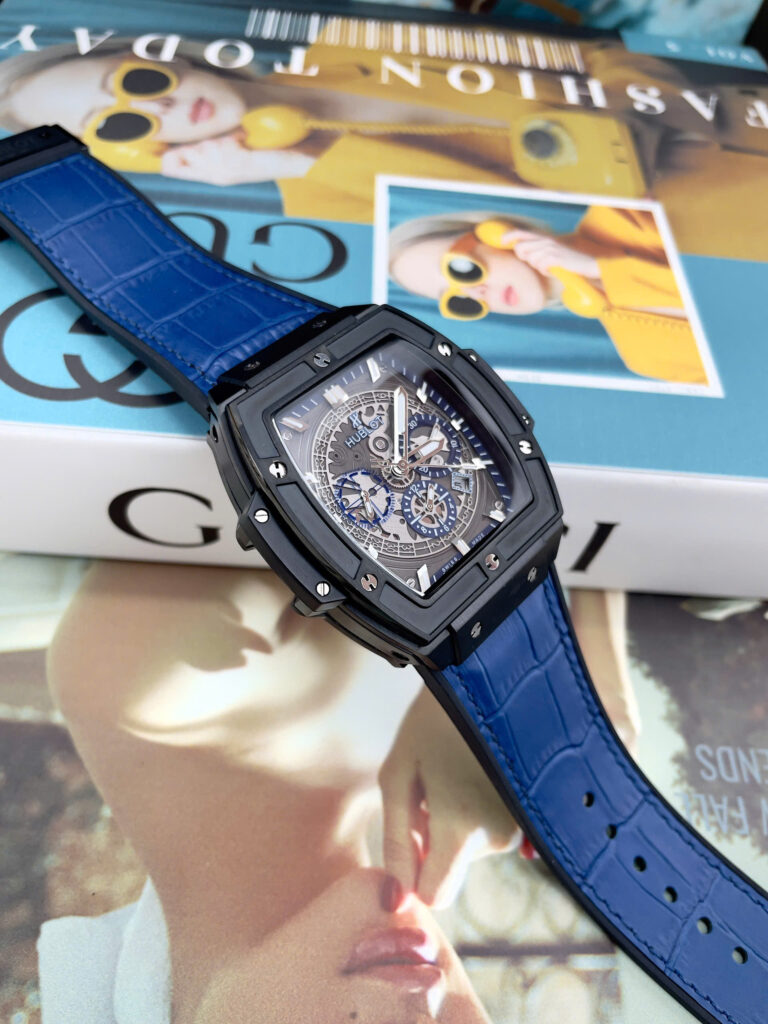 Đồng hồ Hublot Spirit Big Bang nam vỏ đen máy cơ nhật giá rẻ fake cao cấp 44mm