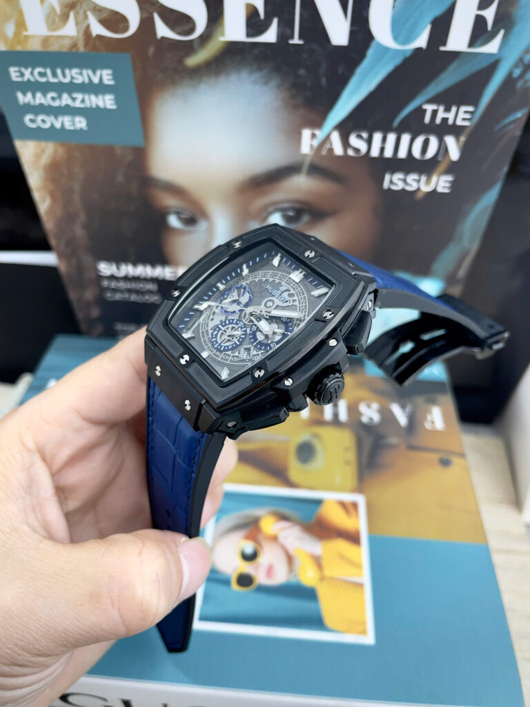 Đồng hồ Hublot Spirit Big Bang nam vỏ đen máy cơ nhật giá rẻ fake cao cấp 44mm