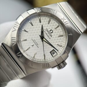 Đồng hồ Omega Constellation Rep cao cấp mặt trắng dây kim loại 38mm (1)