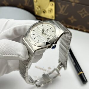 Đồng hồ Omega Constellation Rep cao cấp mặt trắng dây kim loại 38mm (1)