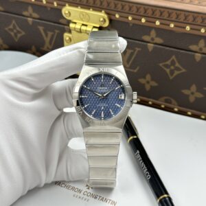 Đồng hồ Omega Constellation Replica 11 mặt xanh blue dây kim loại 38mm (2)