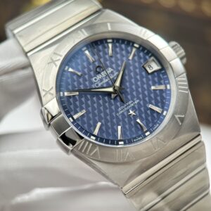 Đồng hồ Omega Constellation Replica 11 mặt xanh blue dây kim loại 38mm (2)