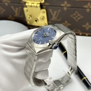 Đồng hồ Omega Constellation Replica 11 mặt xanh blue dây kim loại 38mm (2)