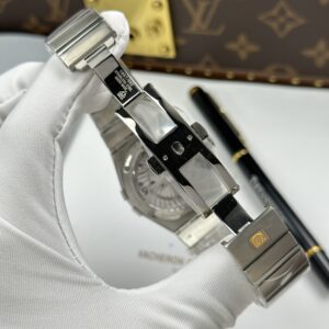 Đồng hồ Omega Constellation chế tác mặt xám dây kim loại 38mm (2)