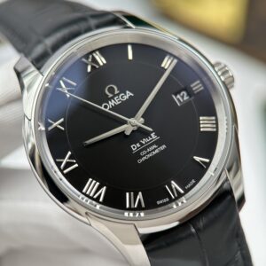 Đồng hồ Omega Replica 1 1 De Ville Co-Axial Chronometer 8500 mặt đen dây da 41mm (2)