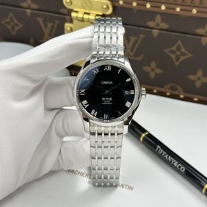 Đồng hồ Omega Replica 11 De Ville Co-Axial Chronometer 8500 mặt đen máy cơ Thuỵ Sỹ 41mm (2)