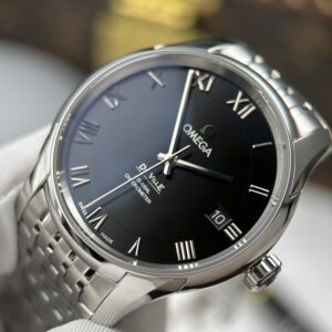 Đồng hồ Omega Replica 11 De Ville Co-Axial Chronometer 8500 mặt đen máy cơ Thuỵ Sỹ 41mm (2)