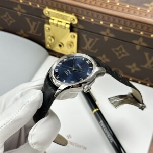 Đồng hồ Omega Replica 11 De Ville Co-Axial Chronometer 8500 mặt xanh dương dây da 41mm (2)