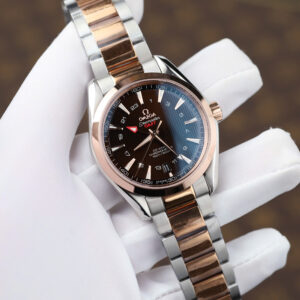 Đồng hồ Omega Seamaster Aqua Terra GMT Rep 11 mặt nâu chocolate dây kim loại xưởng VS 41 (2)