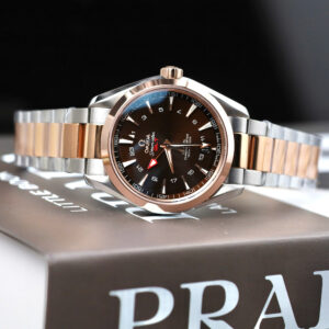 Đồng hồ Omega Seamaster Aqua Terra GMT Rep 11 mặt nâu chocolate dây kim loại xưởng VS 41 (2)