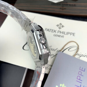 Đồng hồ Patek Philippe Cubitus nam mặt trắng máy cơ nhật giá rẻ fake 11 45mm