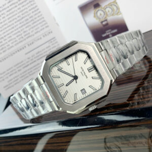 Đồng hồ Patek Philippe Cubitus nam mặt trắng máy cơ nhật giá rẻ fake 11 45mm