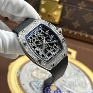 Đồng hồ Richard Mille RM67-01 Rep 11 vỏ đính full moissanite dây cao su 38.7×47 (1)