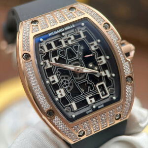 Đồng hồ Richard Mille RM67-01 Rep cao cấp vỏ mạ vàng hồng đính full moissanite 38.7×47 (2)