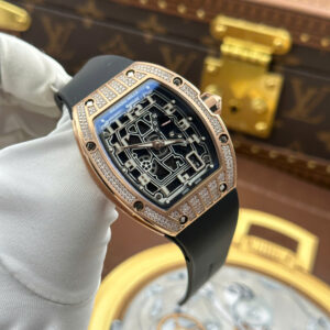 Đồng hồ Richard Mille RM67-01 Rep cao cấp vỏ mạ vàng hồng đính full moissanite 38.7×47 (2)