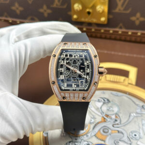 Đồng hồ Richard Mille RM67-01 Rep cao cấp vỏ mạ vàng hồng đính full moissanite 38.7×47 (2)