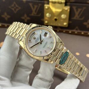 Đồng hồ Rolex Day-Date Rep 11 mặt MOP vỏ mạ vàng máy calibre 3255 xưởng RC 40mm (2)