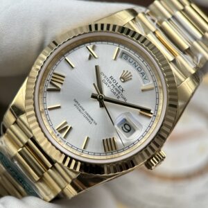 Đồng hồ Rolex Day-Date Rep 11 mặt số màu bạc trọng lượng nặng 212 gram nhà máy RC 40mm (1)