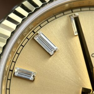 Đồng hồ Rolex Day-Date Rep 11 mặt vàng champagne cọc số đá máy calibre 3255 xưởng RC 40mm (1)