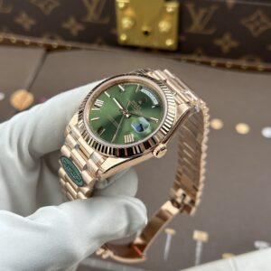 Đồng hồ Rolex Day-Date Rep 11 mặt xanh lá cây mạ vàng hồng nặng 212 gram xưởng RC 40mm (1)