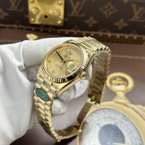 Đồng hồ Rolex Day-Date Rep cao cấp mặt vàng champagne nặng 212 gram bộ máy calibre 3255 xưởng RC 40mm (2)