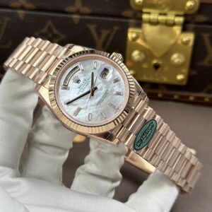 Đồng hồ Rolex Day-Date Replica 11 mặt MOP vỏ mạ vàng hồng máy calibre 3255 xưởng RC 40mm (2)