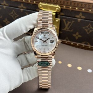 Đồng hồ Rolex Day-Date Replica 11 mặt MOP vỏ mạ vàng hồng máy calibre 3255 xưởng RC 40mm (2)