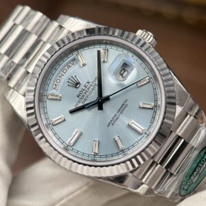 Đồng hồ Rolex Day-Date Replica 11 mặt xanh băng cọc số đá bộ máy calibre 3255 xưởng RC 40mm (2)