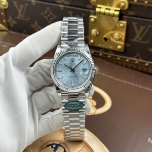 Đồng hồ Rolex Day-Date Replica 11 mặt xanh băng cọc số đá bộ máy calibre 3255 xưởng RC 40mm (2)