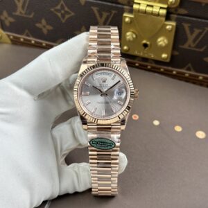 Đồng hồ Rolex Day-Date Replica cao cấp mặt bạc nặng 212 gram bộ máy calibre 3255 xưởng RC 40mm (2)
