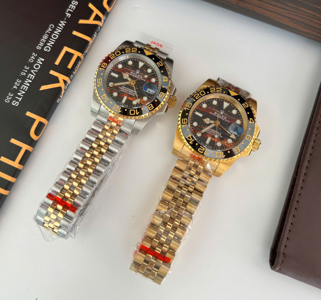 Đồng hồ Rolex GMT-Master II Nam demi mặt đá mắt hổ fake cao cấp 40mm