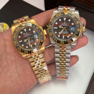 Đồng hồ Rolex GMT-Master II Nam vàng gold mặt đá mắt hổ fake cao cấp 40mm