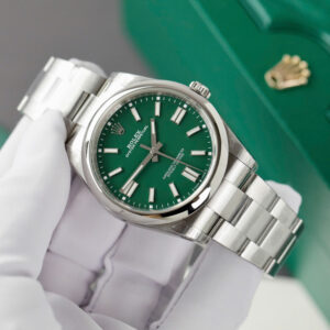 Đồng hồ Rolex Rep 11 Oyster Perpetual 126000 mặt xanh lá cây dây kim loại xưởng VS 41mm (2)