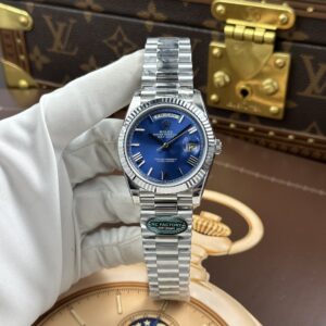 Đồng hồ Rolex nam Replica 11 Day-Date mặt xanh dương nặng 212 gram bộ máy calibre 3255 xưởng RC 40mm (2)