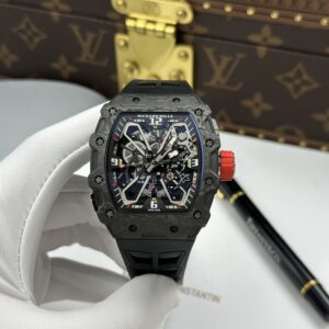 Đồng hồ nam Richard Mille RM 35-03 Rafael Nadal Replica 11 vỏ carbon TPT màu đen dây cao su 43 (3)