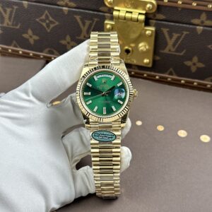 Đồng hồ nam Rolex Day-Date Rep cao cấp mặt xanh lá cây bộ máy calibre 3255 xưởng RC 40mm (2)