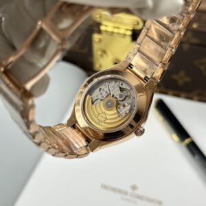 Đồng hồ nữ Patek Philippe Twenty 4 7300 Replica 11 vỏ mạ vàng hồng đính full đá 36mm (2)