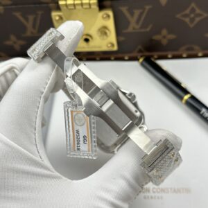 Đồng hồ Cartier Santos Replica 11 đính kim cương nhà máy màu demi vàng 39 (2)