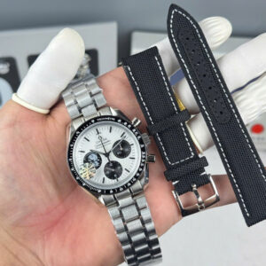 Đồng hồ Omega Replica 11 Speedmaster Silver Snoopy Award mặt trắng viền đen 42mm (2)