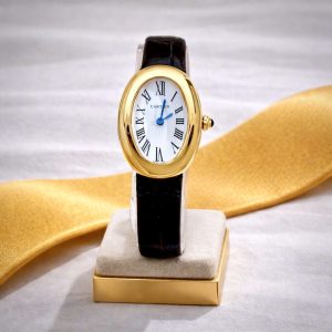 Đồng hồ Cartier Fake Cao Cấp Baignoire 1920 WGBA0022 Vàng Gold Dây Da 23x31mm