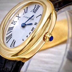 Đồng hồ Cartier Fake Cao Cấp Baignoire 1920 WGBA0022 Vàng Gold Dây Da 23x31mm